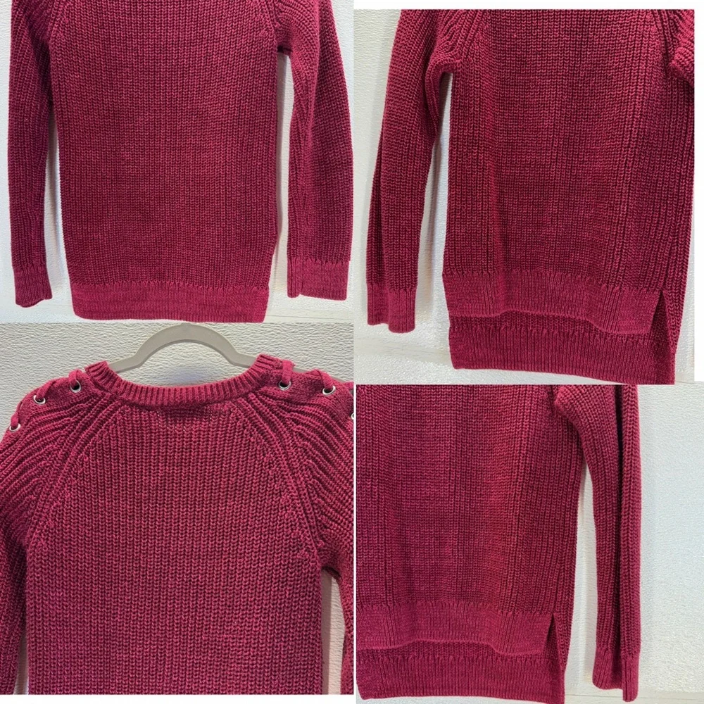 The Children’s Place Burgundy Lace-Up Shoulder Knit‎ Sweater 5/6